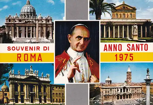 58 - Italien - Roma , Rom , Papstsegen , Paulus VI , Sehenswürdigkeiten - gelaufen 1975