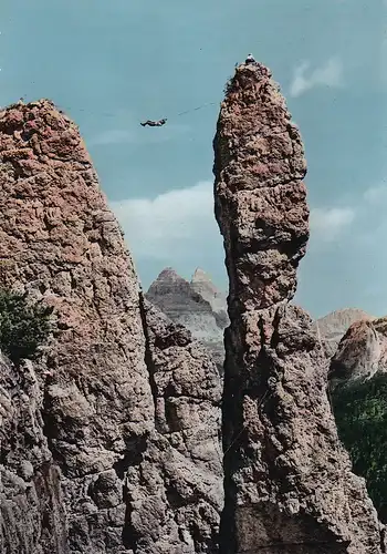 79 - Italien - Misurina , Dolomiten , Rocciatori sulle Dolomiti , Guglia de Amicis , Bergsteiger , Freiturm - nicht gelaufen