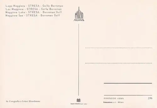 82 - Italien - Stresa , Lago Maggiore , Langensee , Golfo Borromeo - nicht gelaufen