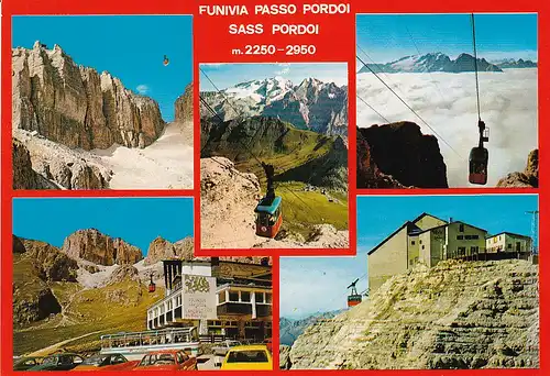 83 - Italien - Südtirol , Dolomiti , Dolomiten , Passo Pordoi , Sass Pordoi , Funivia , Seilbahn - nicht gelaufen 1981