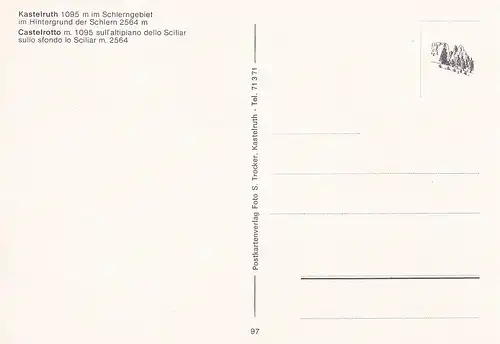 95 - Italien - Südtirol , Castelrotto , Kastelruth , Schlern , Kirche - nicht gelaufen