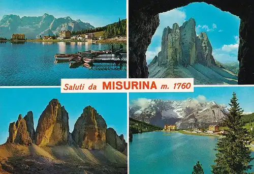 103 - Italien - Belluno , Dolomiti , Dolomiten , Lago di Misurina , Misurinasee , Berge - nicht gelaufen