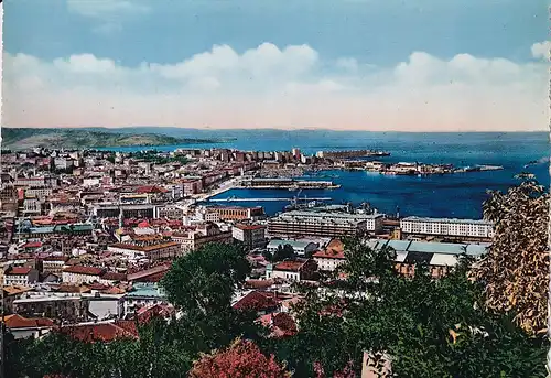 115 - Italien - Trieste , Triest , Panorama , Hafen - nicht gelaufen