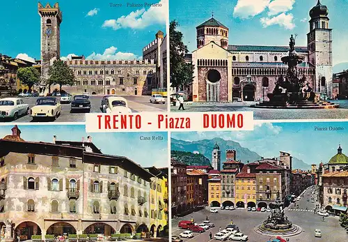 121 - Italien - Trentino , Trento , Trient , Piazza Duomo , Casa Rella , Torre Palazzo Pretorio - nicht gelaufen