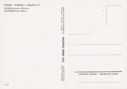 131 - Italien - Merano , Meran , Scena , Schenna - nicht gelaufen