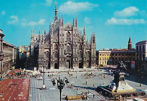 139 - Italien - Milano , Mailand , Piazza del Duomo , Domplatz - nicht gelaufen