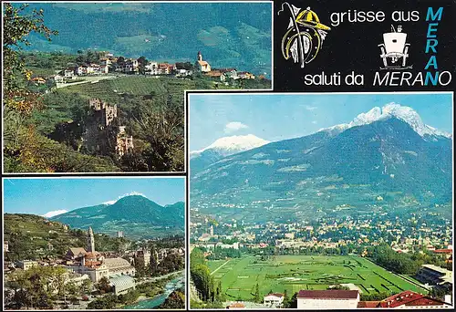 148 - Italien - Meran , Merano , Promenade , Rennplatz , Ippodromo , Passeggiata - gelaufen 1977