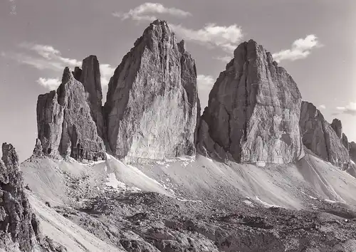 162 - Italien - Südtirol , Dolomiti , Dolomiten , Tre Cime di Lavaredo , Drei Zinnen  - gelaufen 1966