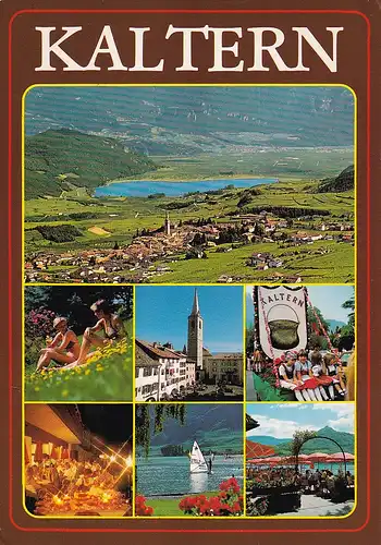 177 - Italien - Südtirol , Kaltern an der Weinstraße , Mehrbildkarte  - gelaufen 1988