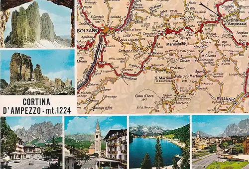 184 - Italien - Südtirol , Dolomiti , Dolomiten , Cortina d'Ampezzo , Mehrbildkarte  - nicht gelaufen