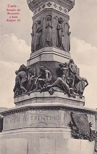 190 - Italien - Trentino , Trento , Monument für Dante Alighieri - nicht gelaufen