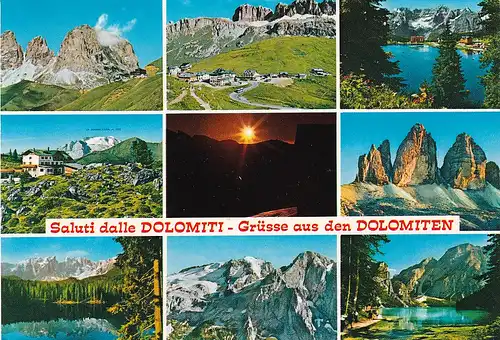 200 - Italien - Südtirol , Dolomiti , Dolomiten , Mehrbildkarte  - gelaufen 1978