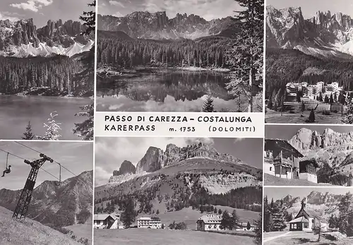 206 - Italien - Südtirol , Dolomiten , Passo di Carezza , Costalunga , Karerpass , Mehrbildkarte  - gelaufen 1970