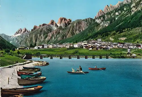 212 - Italien - Südtirol , Dolomiten , Auronzo , Lago , See , Boot - gelaufen 1959