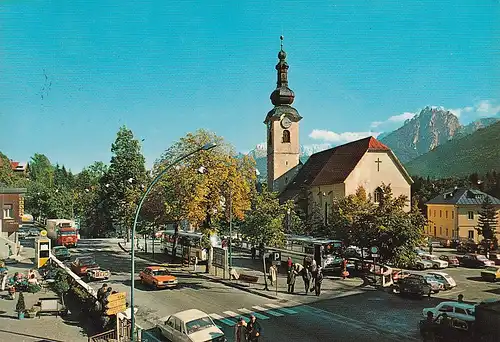247 - Italien - Tarvisio , Tarvis , Unita Platz und Mangartberg , Kirche - gelaufen 1982