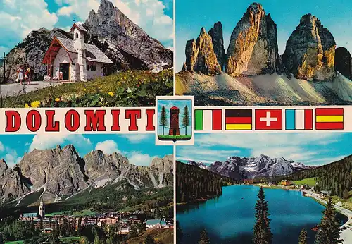 257 - Italien - Südtirol , Dolomiten , Falzarego , 3 Zinnen , Misurina , Cortina , Mehrbildkarte - nicht gelaufen