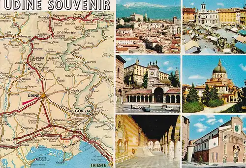 258 - Italien - Udine , Mehrbildkarte  - gelaufen 1993