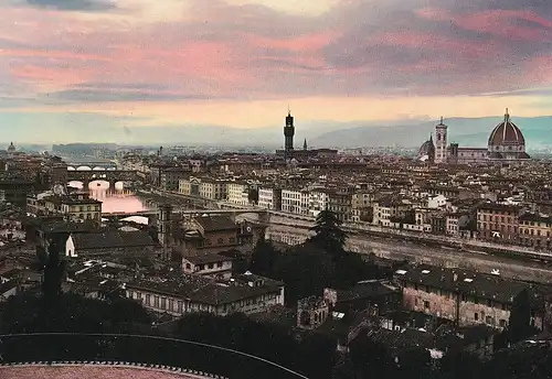279 - Italien - Firenze , Florenz , Sonnenuntergang - gelaufen 1959