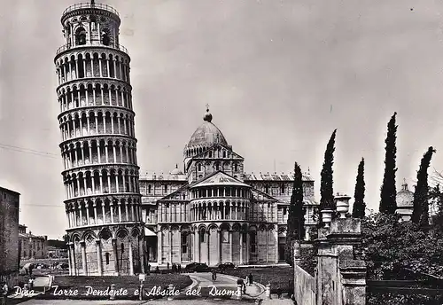 280 - Italien - Pisa , Torre pendente , schiefer Turm , Dom - gelaufen 1959