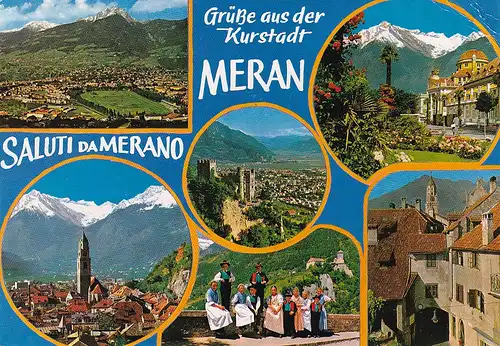 281 - Italien - Südtirol , Meran , Mehrbildkarte - gelaufen 1985