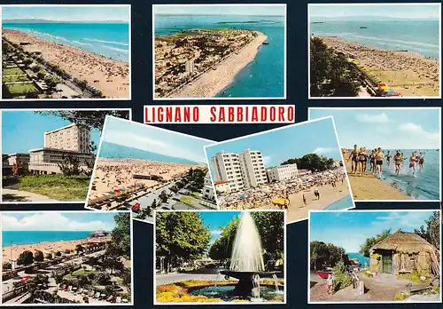 288 - Italien - Lignano Sabbiadoro , Mehrbildkarte  - gelaufen 1970