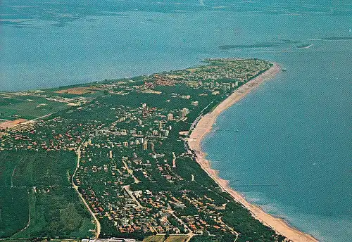 293 - Italien - Lignano Sabbiadoro , Luftaufnahme , Strand - gelaufen 1984