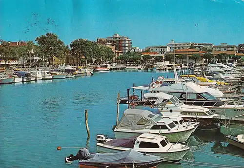 294 - Italien - Lignano Sabbiadoro , Binnenhafen , Boot - gelaufen 1983