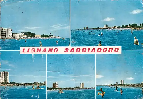 297 - Italien - Lignano Sabbiadoro , Mehrbildkarte - gelaufen 1963