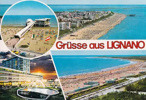 301 - Italien - Lignano Sabbiadoro , Spaggia , Strand - gelaufen 1988