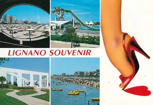 303 - Italien - Lignano Sabbiadoro , Mehrbildkarte  - gelaufen 1991
