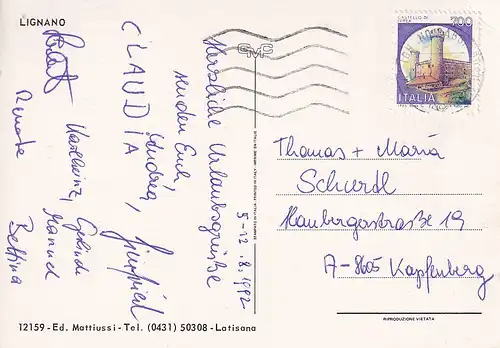 305 - Italien - Lignano Sabbiadoro , Mehrbildkarte - gelaufen 1992