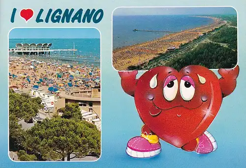 306 - Italien - Lignano Sabbiadoro , Mehrbildkarte - gelaufen 1994