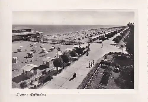 312 - Italien - Lignano Sabbiadoro , Spaggia , Strand - gelaufen 1954