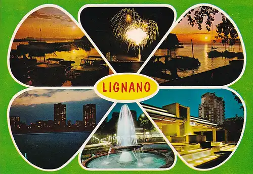 317 - Italien - Lignano Sabbiadoro , Mehrbildkarte - gelaufen 1977