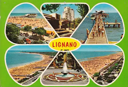 321 - Italien - Lignano Sabbiadoro , Mehrbildkarte  - gelaufen 1973