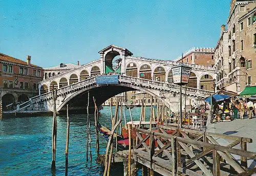 325 - Italien - Venezia , Venedig , Canal Grande , Rialto Brücke - gelaufen