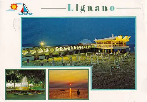 332 - Italien - Lignano Sabbiadoro , Mehrbildkarte - gelaufen 1996
