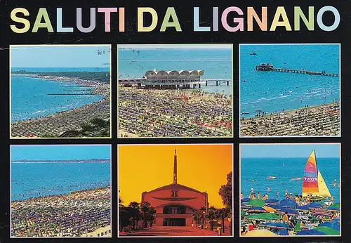 335 - Italien - Lignano Sabbiadoro , Mehrbildkarte - gelaufen 1995