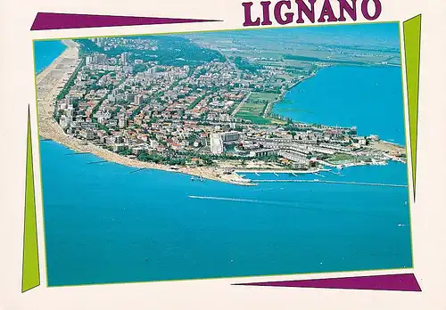 347 - Italien - Lignano Sabbiadoro , Aufnahme aus der Luft - gelaufen 1993