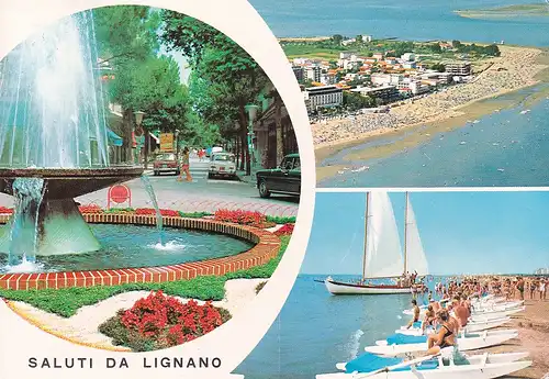 352 - Italien - Lignano Sabbiadoro , Mehrbildkarte - gelaufen 1970