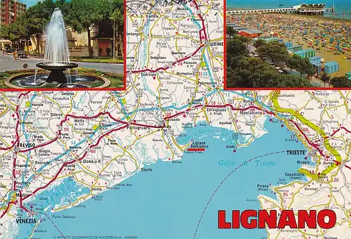 353 - Italien - Lignano Sabbiadoro , Mehrbildkarte - gelaufen 1985