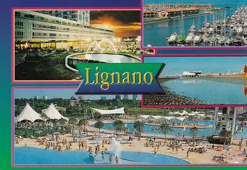 355 - Italien - Lignano , Mehrbildkarte - gelaufen 1999