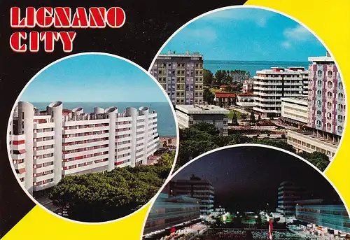 356 - Italien - Lignano , Mehrbildkarte - gelaufen 1987