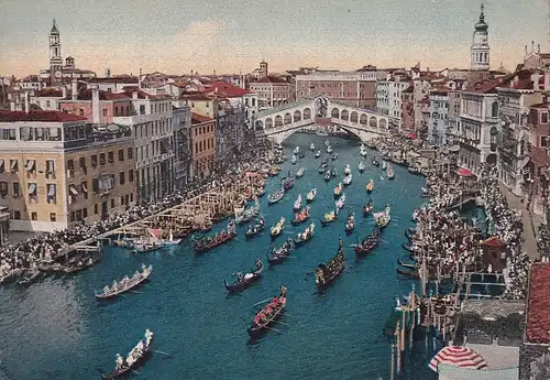 370 - Italien - Venedig , Venezia , Ponte di Rialto , Rialtobrücke - nicht gelaufen