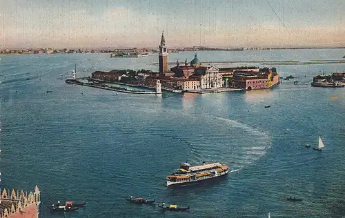 372 - Italien - Venedig , Venezia , Isola San Giorgio , Heiliger Georg Insel , Schiff - nicht gelaufen