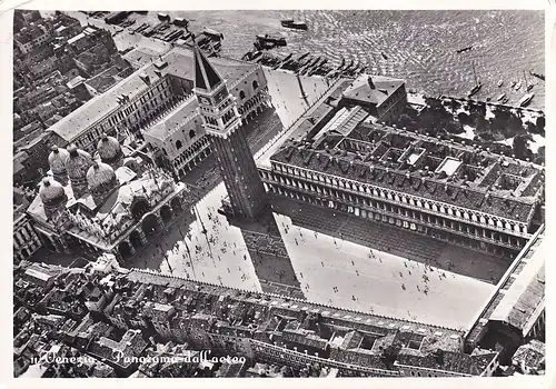 375 - Italien - Venedig , Venezia , Luftaufnahme , Markusplatz  - gelaufen 1960