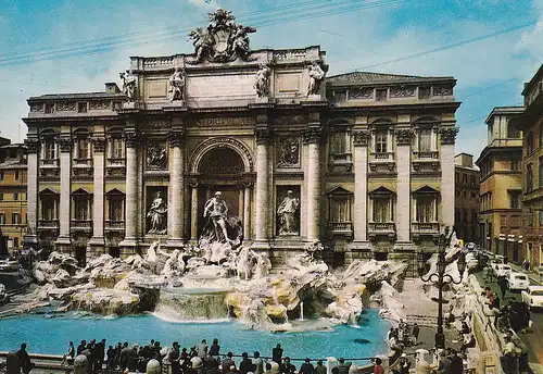 383 - Italien - Roma , Rom , Trevi Springbrunnen , Brunnen - gelaufen 1985