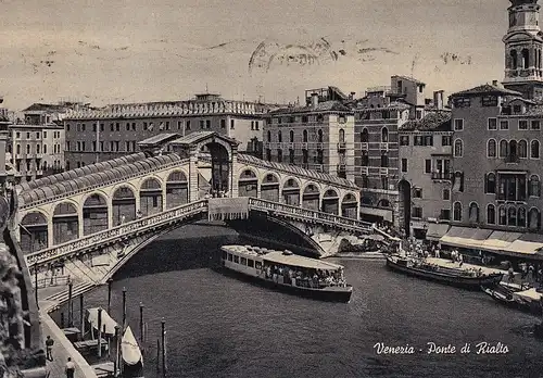 388 - Italien - Venezia , Venedig , Ponte di Rialto , Rialtobrücke - gelaufen