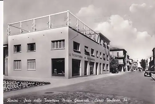 392 - Italien - Rimini , Sede della Tessitura Mario Gessaroli , Weberei - gelaufen 1955