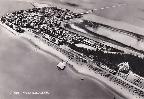 393 - Italien - Grado , Luftaufnahme - gelaufen 1954